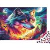 N5D9Z6E2 Lupo Foresta Colorata Puzzle 1000 Pezzi Puzzle per Adulti Carta Gioco di Puzzle 1000 Pezzi Paesaggio Notturno Decorazione Regalo 38x26cm/1000pcs