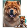 JIANGENNF Puzzle da 1000 pezzi per adulti con cani Chow Chow, giochi per famiglie, decorazione perfetta, compleanno e Natale 38x52cm