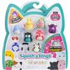 Squish-a-longs Confezione da 8 (Stile 4- W2) - (8) Mini-Squish da 2,5 cm con (2) Accessori, (1) Anello e una guida per collezionisti - Colleziona, commercia e gioca