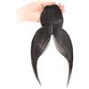 NASSMOSSE Frangetta con clip Topper per capelli con riga laterale per veri capelli umani Pezzi di copertura a 360° Frangetta ciuffo Clip nelle estensioni per le donne da indossare ogni giorno, colore naturale