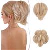 SEGO Chignon per Capelli con Clip Coda Cavallo Capelli Extension Posticci per Capelli Extension Coda Sintetica Ondulato Finti Posticci Messy Hair Bun con Filo di Metallo flessibile # 18H613