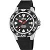 LOTUS Orologio Uomo Analogico in Gomma Nero | Movimento al Quarzo, Calendario, Vetro Zaffiro ad Alta Resistenza, Impermeabile 20 ATM 18927/D Diver