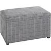 HAKU Cassapanca per sedili nero, bianco, MDF, tessuto - Dim. L 65 cm x A 42 cm x P 40 cm, Stile Boemo