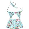 Generic Costume da bagno per cani, elegante costume da nuoto per cuccioli, abbigliamento da spiaggia alla moda, con protezione, comodo costume da bagno per cani di piccola taglia, set impermeabile (azzurro