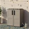 Dmora - Pattumiera Andenne, Cestino portarifiuti, Bidone per Raccolta differenziata 2 Ante, 100% Made in Italy, 68x37h84 cm, Grigio e Nero, Finitura Quadri