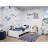 Dmora Letto Singolo Gdynia, Sommier per Camera da Letto, Giroletto per Stanza, Struttura Porta Materasso, 194x94 h37 cm, Bianco Lucido