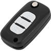 A ABSOPRO Guscio Chiave Telecomando 3 Pulsanti Per Renault Clio 1 Pezzo | Materiale: Plastica. Colore: Nero, Tono Argento. Facile Da Installare. Non Include Elettronica Interna.