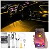 QAUBEN 8 metri di fibra ottica auto ambiente Footwell illuminazione con Bluetooth App Control 64 colori musica multicolore Kit di illuminazione interna DC 12V 1W