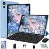 DEERTiME Tablet 10 Pollici Android 15 Tablets con Gemini AI, 64GB+2TB TF, GMS, Tablets 5G+2.4G WIFI, Octa-Core 2.0GHz, Face ID,Widevine L1 FHD,BT5.0,Type-C,8MP+5MP, GPS ,Tablet 3 in 1 con Tastiera e Mouse, Blu