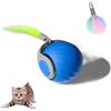 XUNNIU Nuova Palla giochi per gatti/cani, giochi interattivi per gatti con coda di ricambio, Pallina gatto automatica con rotazione a 360°, giochi per cani,con 2 modalità, Blu scuro-1pcs