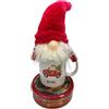 Generico Bellissima confezione regalo Box biscotti al burro 114 g + una tazza mug a tema natalizio e uno gnomo con la punta del cappello luminosa, tutto confezionato in un foglio cellophane!