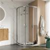 DEGHI Box doccia 90x90 cm semicircolare scorrevole con vetro trasparente e profilo cromo 190h - Mirea