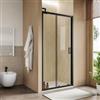 DEGHI Box doccia nicchia 100 cm scorrevole con vetro trasparente e profilo nero 190h - Mirea