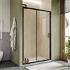 DEGHI Box doccia nicchia 130 cm scorrevole con vetro trasparente e profilo nero 190h - Mirea