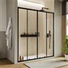 DEGHI Box doccia nicchia 170 cm doppio scorrevole con vetro trasparente e profilo nero 190h - Mirea