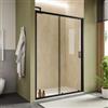 DEGHI Box doccia nicchia 135 cm scorrevole con vetro trasparente e profilo nero 190h - Mirea