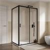 DEGHI Box doccia 80x120 cm scorrevole con vetro trasparente e profilo nero 190h - Mirea