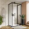 DEGHI Box doccia 3 lati 70x100x70 cm doppio scorrevole con vetro trasparente e profilo nero 190h - Mirea