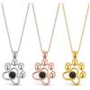 Generic Collana di proiezione della foto di forma di zampa argento sterling 925 personalizzato collana di foto del pendente del memoriale per l'anniversario dell'animale domestico dell'over