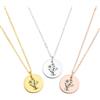 Handmade Fiore di nascita Mazzo Collana argento sterling 925 combinato fiore di nascita Collana Famiglia Personalizzato di fatto a mano Festa della mamma