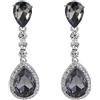 Clearine Orecchini Donna Moda Matrimonio da sposa Cristallo lacrima Romantic Ciondolare Argento-Fondo