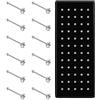Aroncent - Piercing in acciaio chirurgico con strass, barra 22G, per naso, helix, corpo, orecchini, set di 60 pezzi e Tipo di metallo, colore: A-2,5 mm., cod. ARO51090