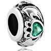 ZakiaHo Claddagh, charm celtico irlandese per amicizia, migliore amica, per braccialetti da donna, compatibile con braccialetti Pandora, 4.8-5mm, Rame, Non pietra preziosa