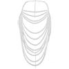 AHANDMAKER Collana a catena per il corpo con perle, catena per reggiseno a strati con perle finte bianche, elegante gioiello per il corpo da donna, accessorio per il corpo estivo da spiaggia