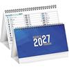 Generico Calendario da Tavolo 2027 per Scrivania Ufficio Scuola Casa, Lunare con Feste e Santi, Settimanale, Organizer Geniale per la Famiglia, di Supporto come un'Agenda o Planner (Blu)
