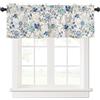 SHAPTOY Mantovana per tenda floreale blu primaverile estate per finestra della cucina acquerello grigio bianco francese country tasca mantovana finestre trattamenti 1 pannello tende corte 137 x 45 cm per