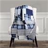 Lush Decor Greenville Gettare, Cotone, Blu, 60 Inches x 50 Inches