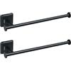 TreeLen Porta Rotolo Cucina Sottopensile, Set di 2 Portarotolo Nero Opaco in Acciaio Inossidabile, Supporto a Parete Moderno con Fissaggio a Vite, Dispenser Antiruggine per Mobile Cucina e Muro