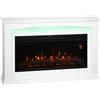 HOMCOM Camino elettrico 1000W/2000W, camino decorativo, effetto fiamma con 5 livelli di luminosità, 121x25x77cm, bianco | Aosom Italy