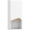 HOMCOM Pensile Bagno con Ripiano Aperto e Armadietto con Scaffale Regolabile, in Legno, 30x17x67 cm, Bianco e color Legno | Aosom Italy
