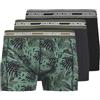 JACK & JONES Jacezra Leaves Trunks 3 Pack, Nero, L (Pacco da 3) Uomo