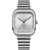 BIEWO Orologio da uomo quadrato in acciaio inox, analogico, al quarzo, impermeabile, per lavoro, casual, alla moda, per ragazzi, orologio da polso da uomo