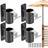 Lifeswell Portaombrelli per ringhiera da terrazza, Resistente, per Pali da 3,5 cm, Design salvaspazio, Montaggio Piatto Sicuro e Robusto per ringhiere, Balcone, Cortile Esterno, recinzioni, Set da 2