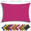QIAQ Tenda parasole rettangolare, 2 x 2 m, 95% UV, protezione solare da giardino, impermeabile, per giardino, patio, feste, pergola, balcone, colore rosa rossa