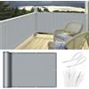 HENG FENG Frangivista Balcone 90x500cm in HDPE Traspirante, Hellgrau
