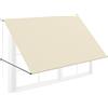 FIVMEN Tenda da sole a bracci a caduta con cordino e asta di supporto in alluminio, tenda da balcone retrattile, protezione solare per finestre, terrazzo, balcone 235x145 cm, Beige