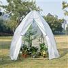 [en.casa] Serra da Giardino per Coltivazione Piante Telaio a Cupola in Acciaio Alto 200 cm Copertura in PE Semitrasparente Bianco Apertura a Cerniera Lampo Finestra Avvolgibile