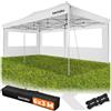 tectake® Gazebo esterno resistente 3X6 cm, Gazebo 3X6 Pieghevole, Telo Impermeabile Protezione UV, Chiusura Scorrevole, Regolabile in 4 Posizioni, 4 Corde e 10 Picchetti, Borsa da trasporto - Bianco