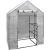MAURER Serra da giardino per piante e fiori struttura 4 ripiani Pvc 140x72x195 cm