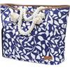 Lekespring Borsa Mare Donna 40L,Borsa Spiaggia Grande XXL Famiglia con Scomparto Scarpe Separato,Multifunzionale Borsa Spalla Shopper Bag Donna con Cerniera per Palestra Viaggio Lavoro,Blu E Bianco