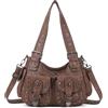 Angel Kiss Hobo Bags - Borsa a tracolla da donna, con borchie, multi tasca, Y2K