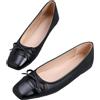 Generic SMYDM - Ballerine da donna con punta quadrata e fiocco, in pelle PU, comode, piatte, per ufficio, lavoro, colore: nero, blu navy, rosso
