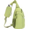 GreenTaya Zaino Monospalla Donna Uomo Marsupio Tracolla con Tasca Bloccante RFID Borsello Tracolla Sling Bag con Porta Tablet per Casual Viaggio, Verde