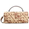 GUESS borsa a tracolla borsetta Kirsten Top Handle Flap Bag Natural/Caramel beige