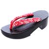 Kawaii-Story K-G-61-2 Rosso Sakura Fiori Legno Nero Originale Giappone Geta Sandale Tabi Kimono Geisha Infradito