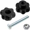 Aerzetix Set di 4 manopole di serraggio M12 / 2 viti M12x80 mm / 2 dadi M12